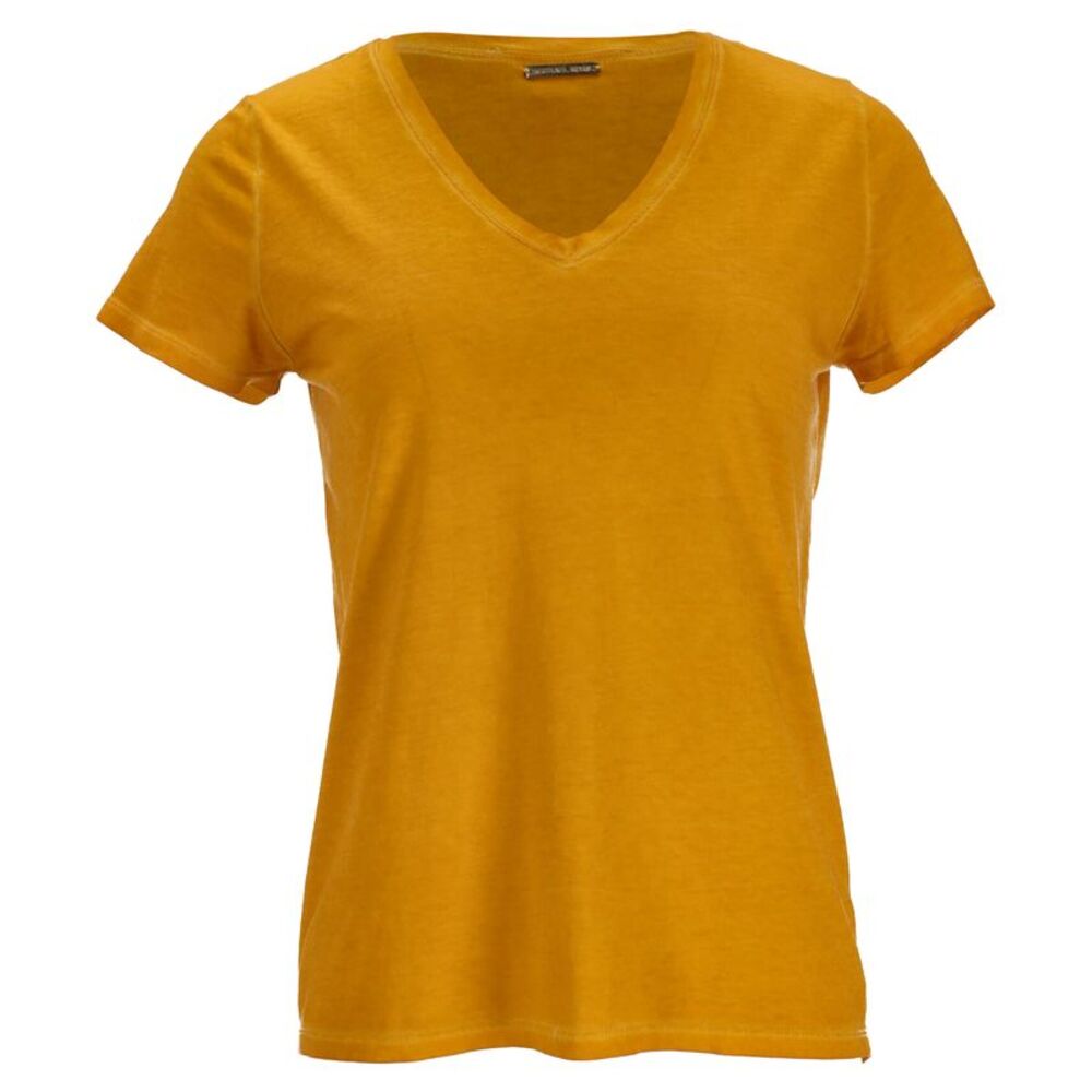 Michael Kors V-Neck T-Shirt in Yellow Cotton